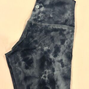 lululemon athletica Black Gray Tie-Dye Leggings